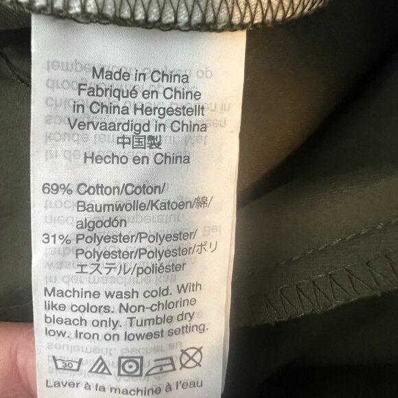 J. Crew Women Wide Leg Pants Size 8 High Rise Green Cotton Blend Zipper Pockets - Picture 4 of 10